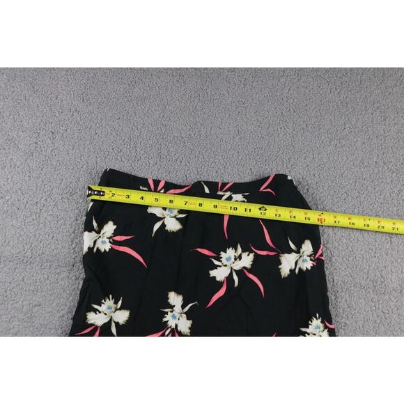 New Jcrew Skirt Xs Black Floral Print Ruffle Pull On - Picture 7 of 8
